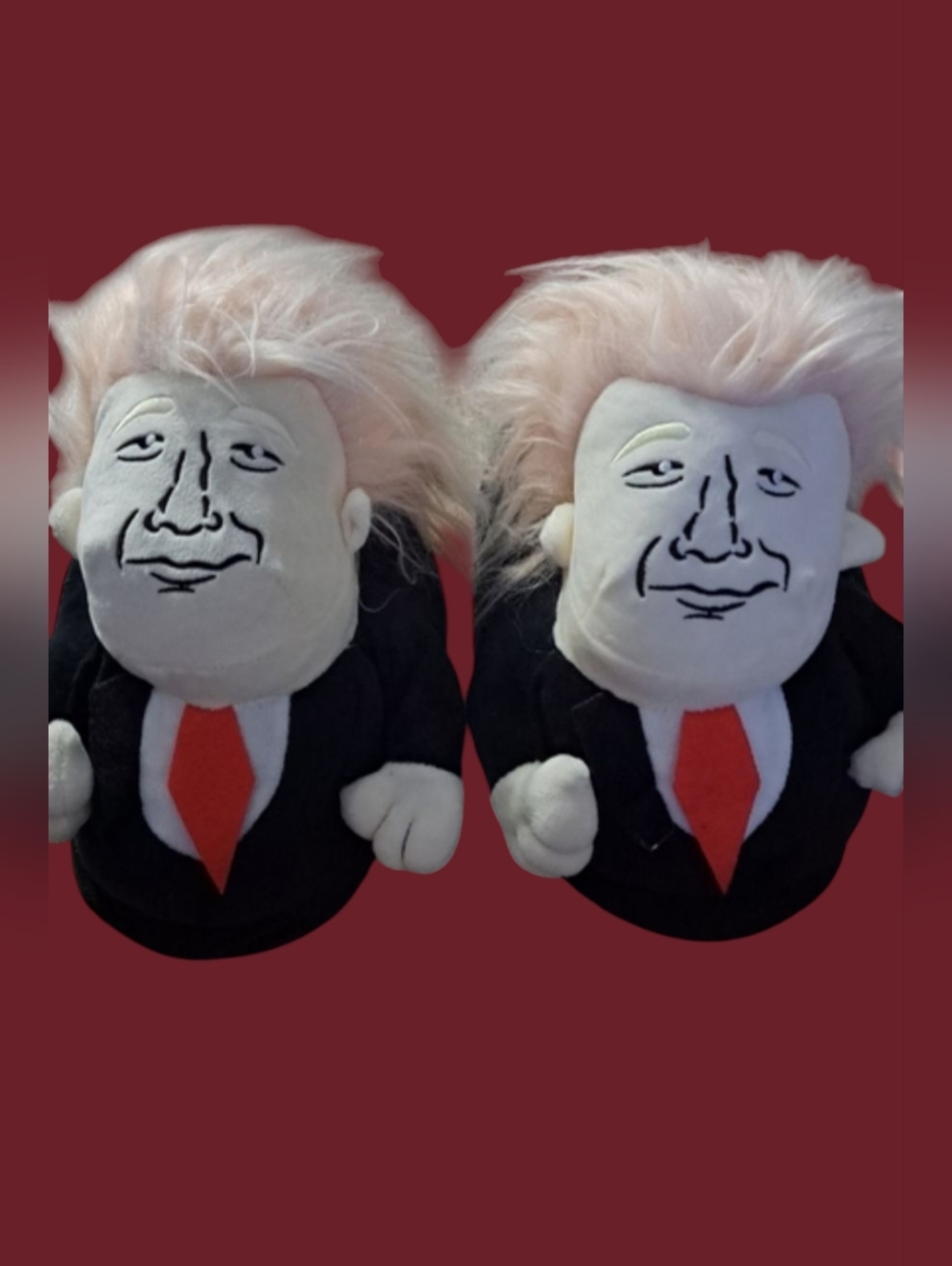 Trump Plush Dolls Slippers Black Suit White Shirts Red Ties